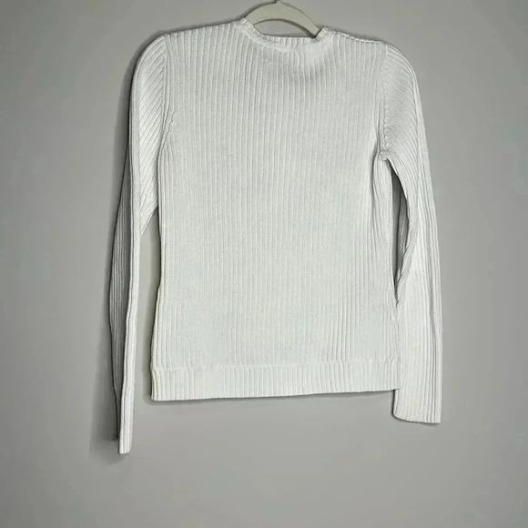 Tommy Hilfiger White Zip Front Sweater - Picture 8 of 9